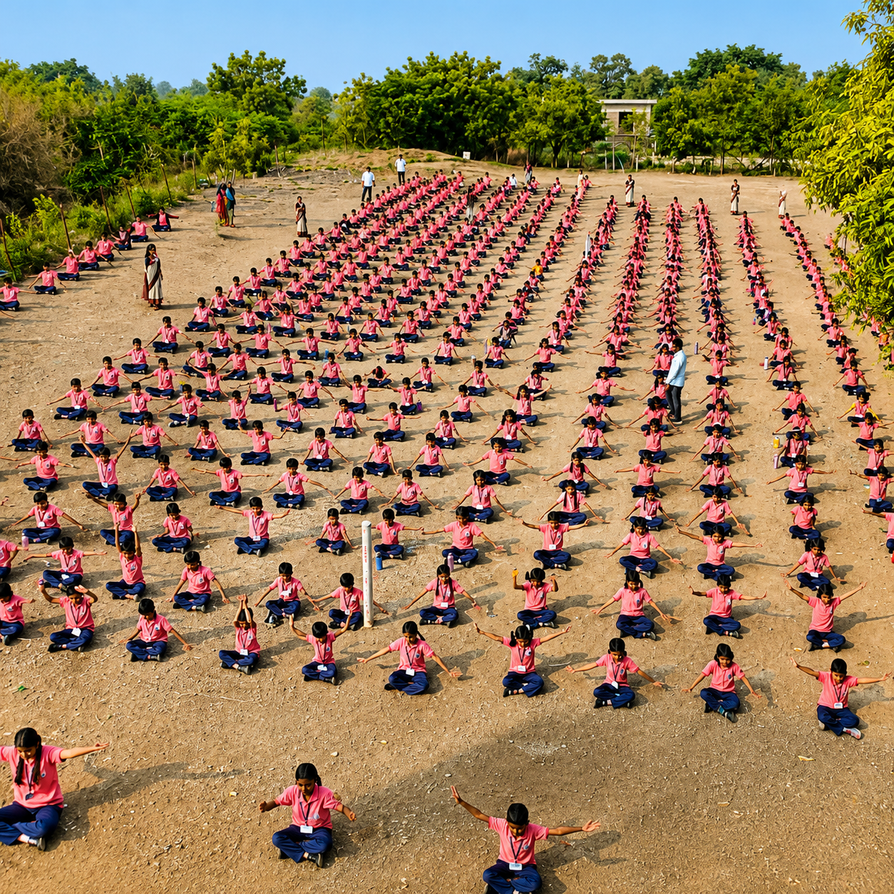 Students gathered for a school assembly